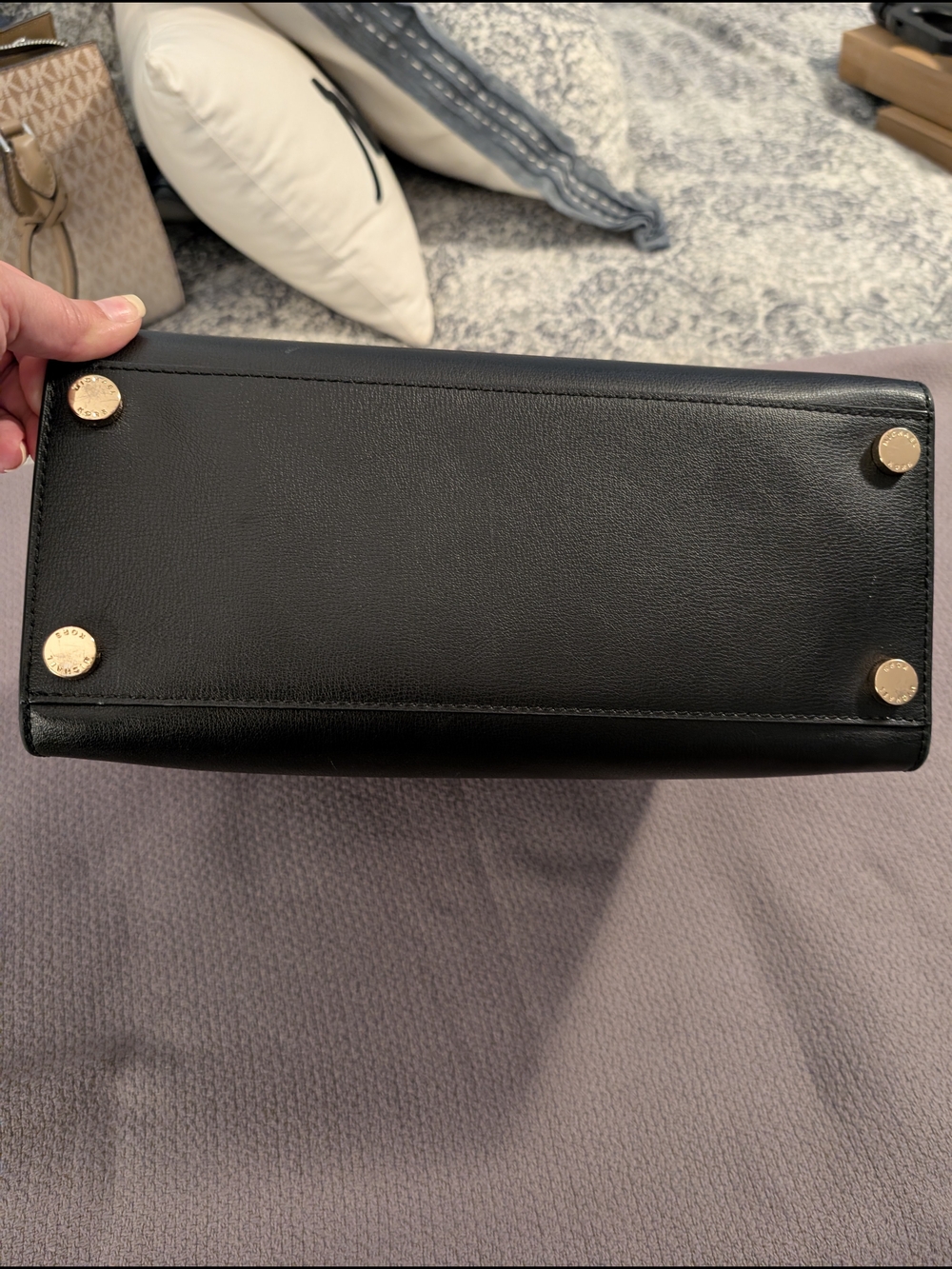 Michael Kors Black Leather Satchel Handbag - Picture 3 of 5